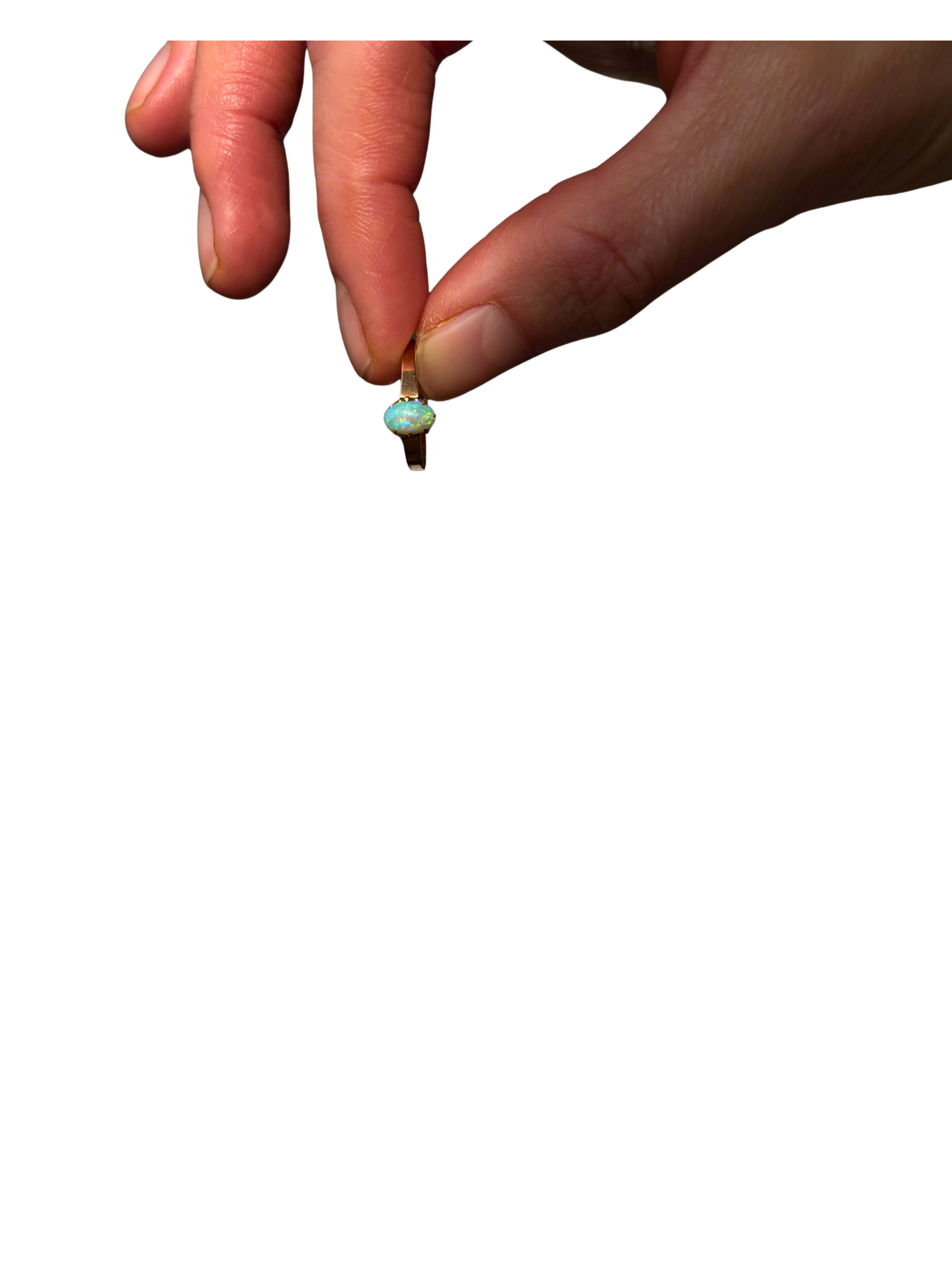 Antique Solitaire 9k Gold Opal Ring