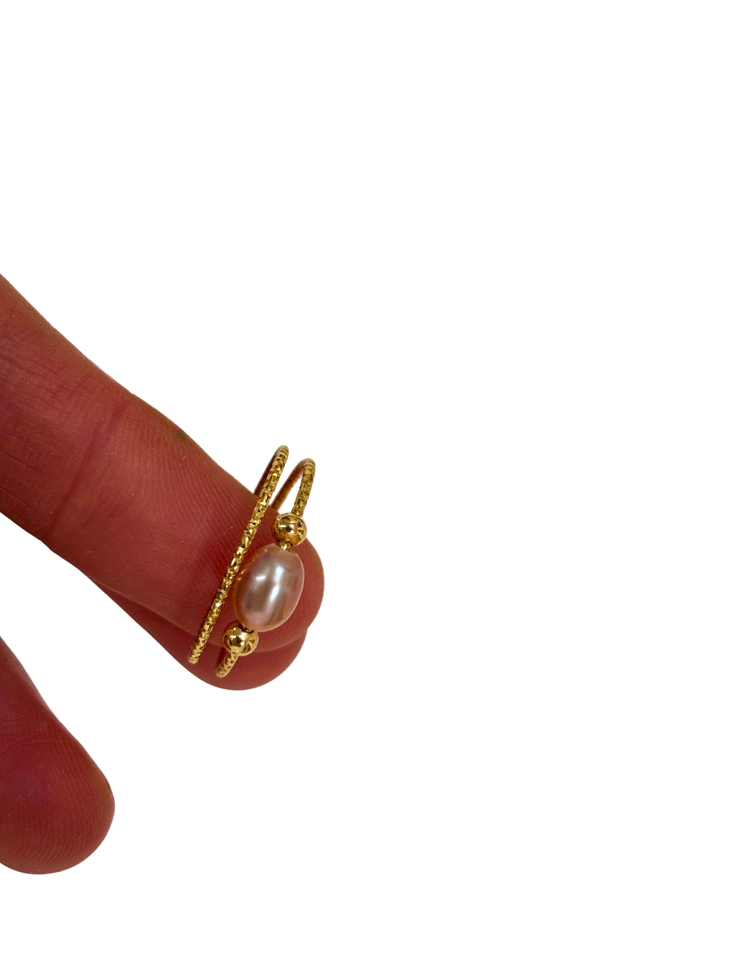 Freshwater Rose Pearl Silver Ring