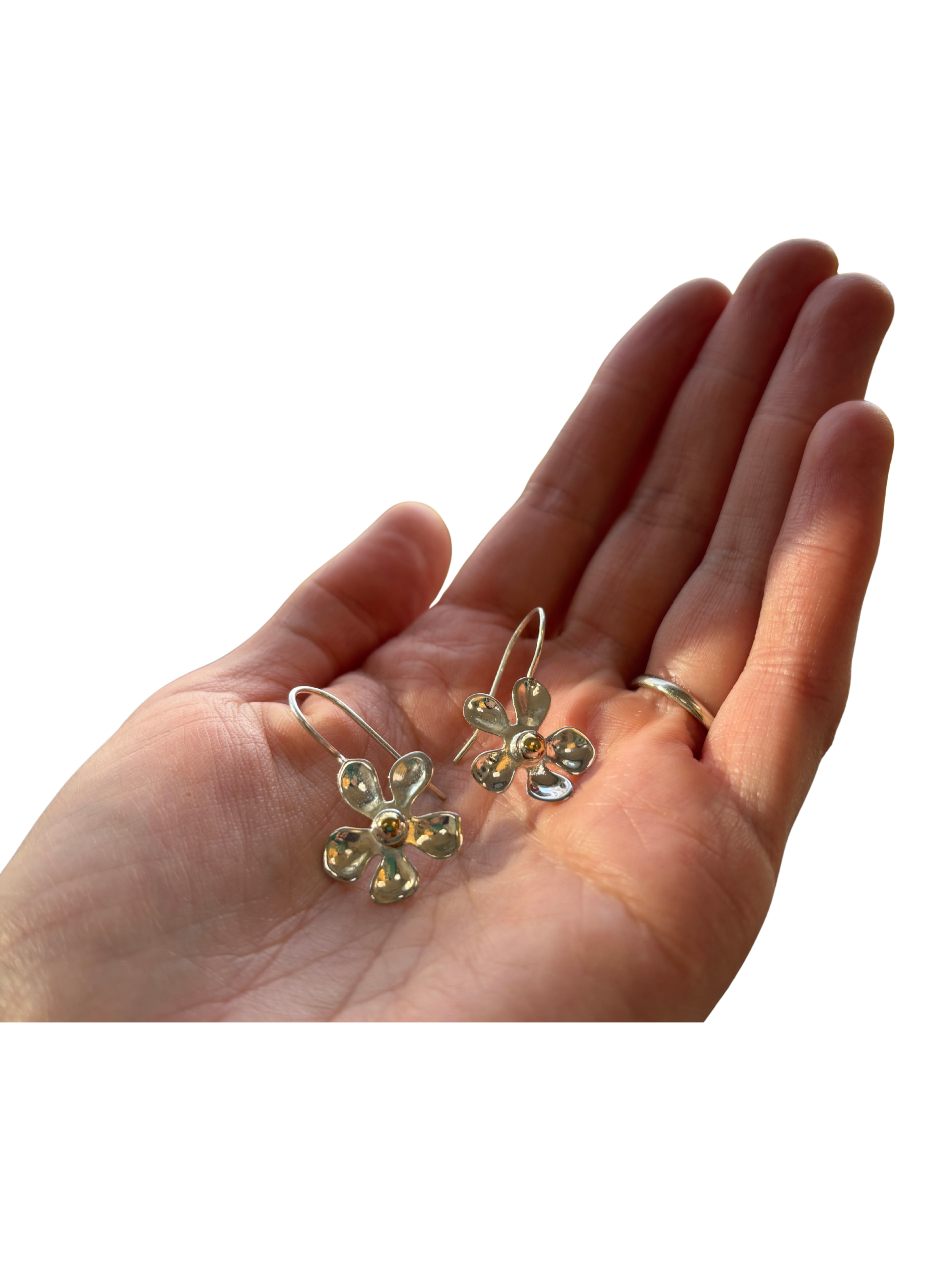 Sterling Silver Daisy Earrings