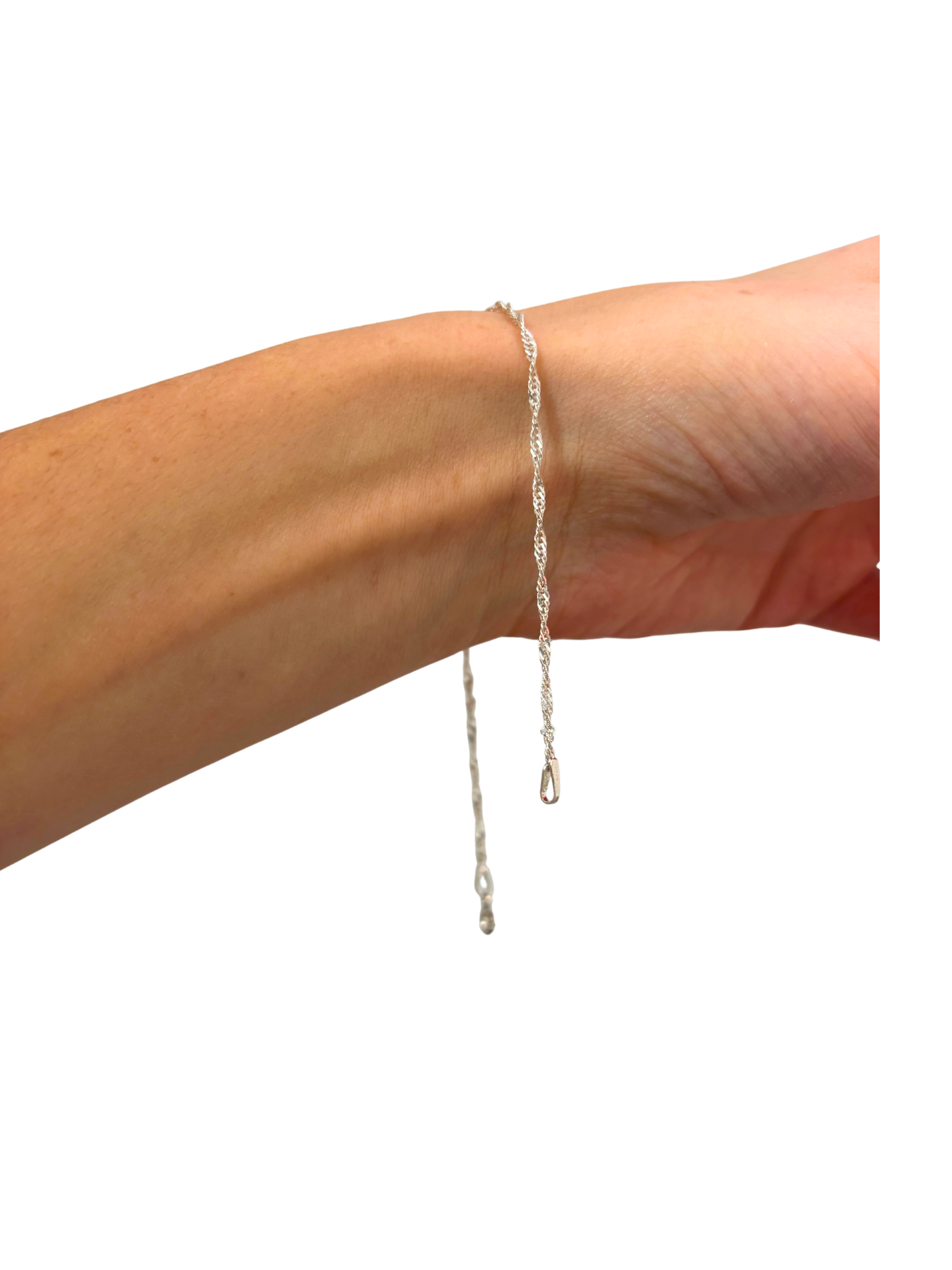 Delicate Silver Chain Bracelet 8"