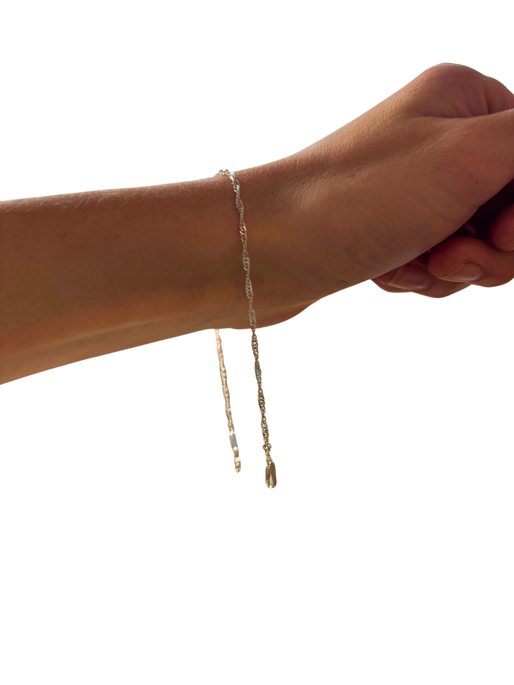 Delicate Silver Chain Bracelet 8"