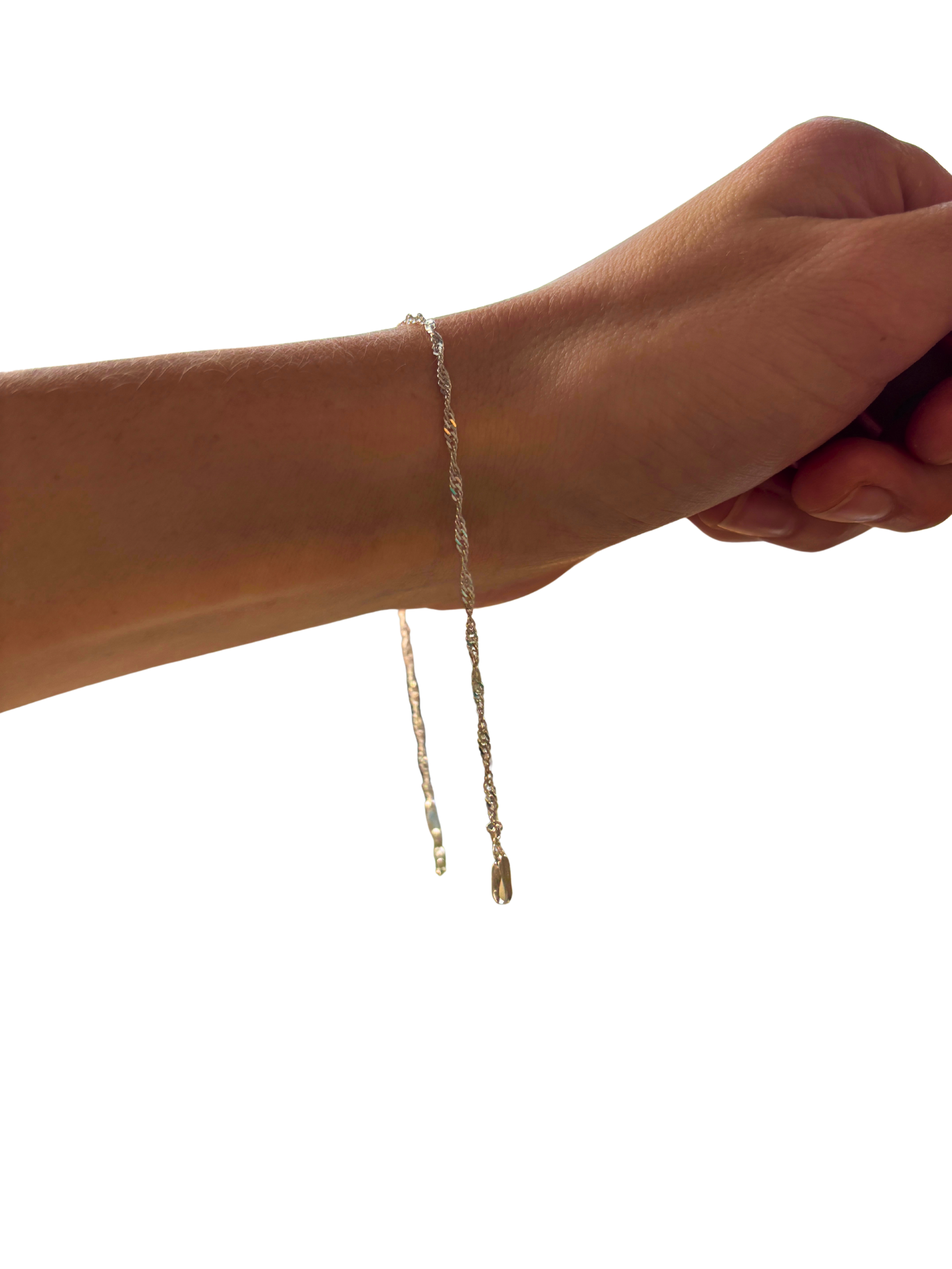 Delicate Silver Chain Bracelet 8"